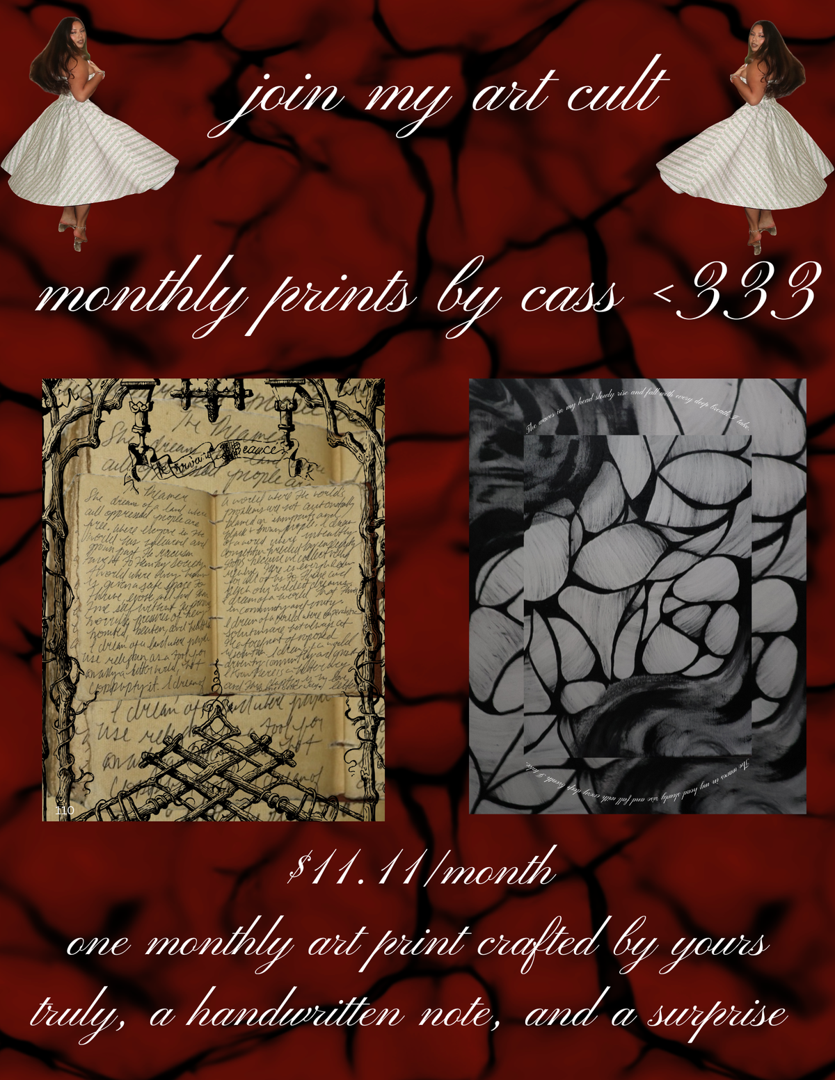 monthly prints by cass <333 - join my art cult